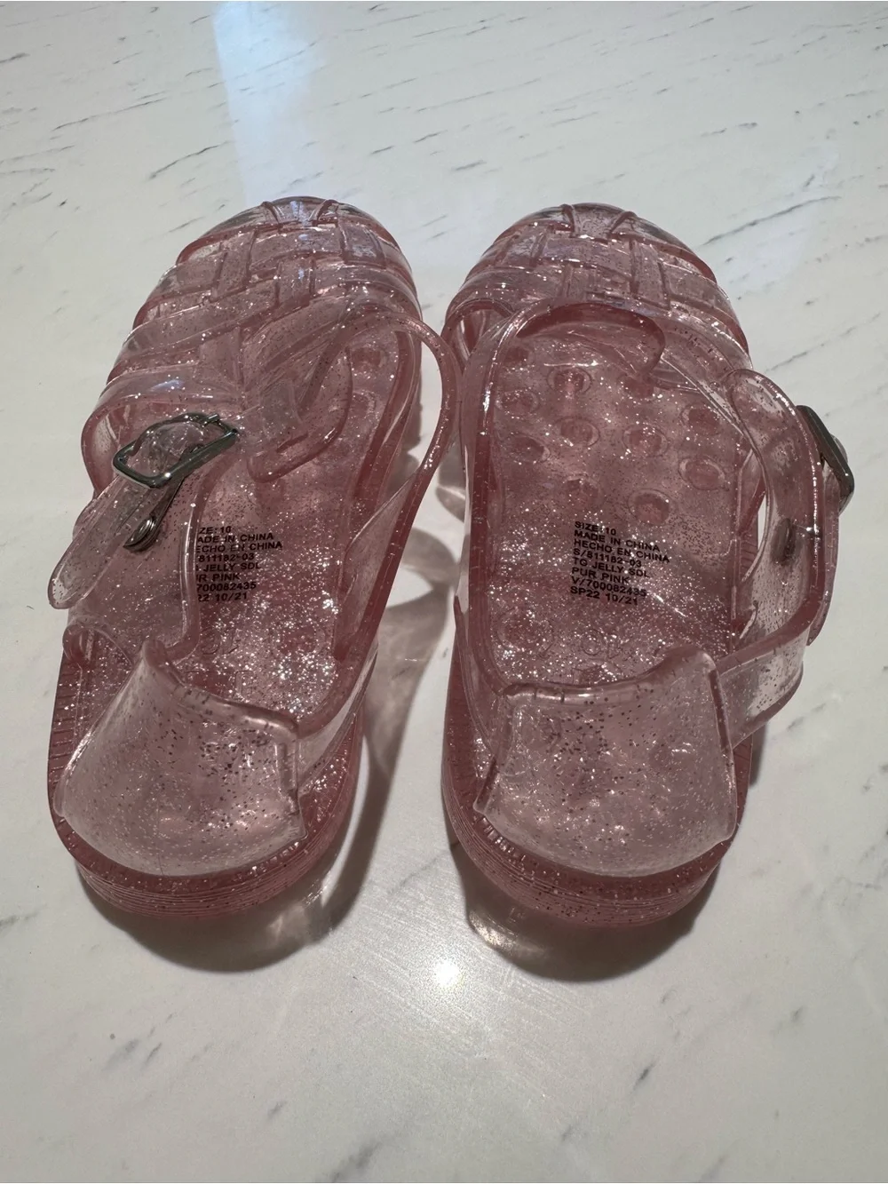 GAP Girls 10 Pink Glitter Jelly Sandals NWOT